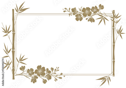 Elegant Bamboo and Orchid Frame Design.