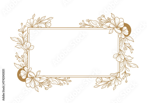 Elegant Wedding Invitation Floral Frame.