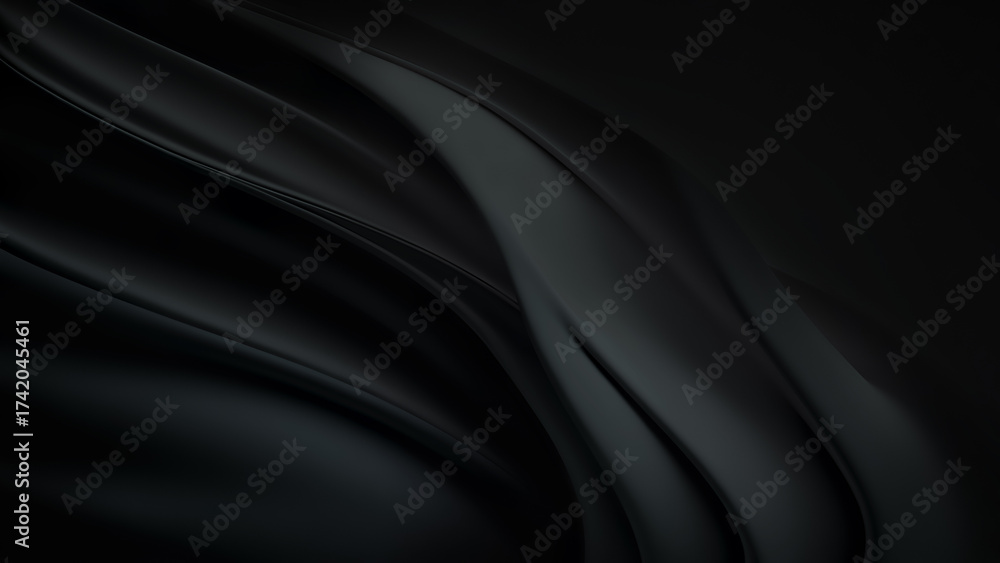 Obraz premium Smooth Black Abstract Background With Flowing Design Elements