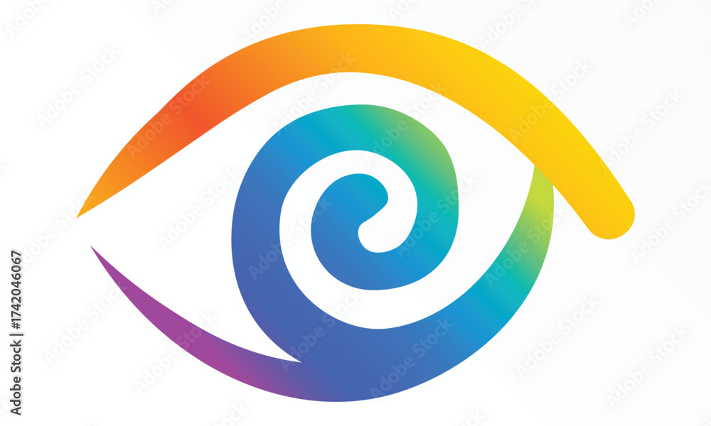 Fototapeta premium Spiral Eye Icon – Vision and Awareness Symbol for Mindfulness and Holistic Brands