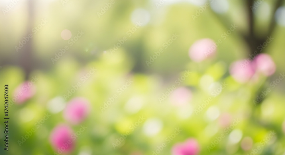 Obraz premium Abstract flowers in a garden with soft light and bokeh
