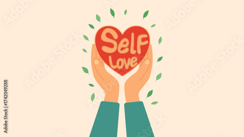 Vector illustration of self-love for World Mental Health Day