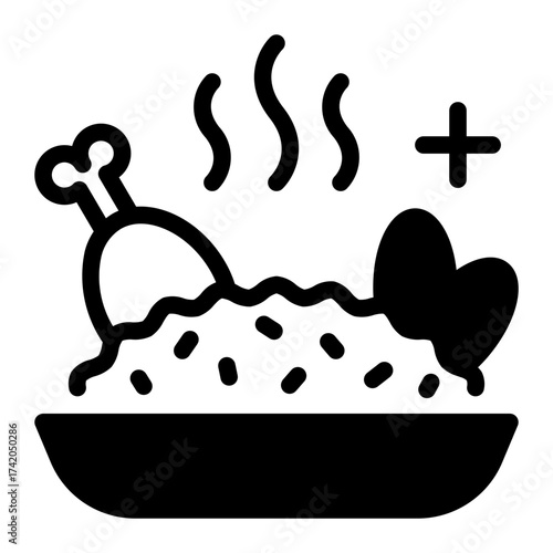 This Biryani icon is suitable for the India Culture, etc.