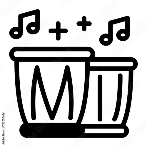 This Tabla Drum icon is suitable for the India Culture, etc.