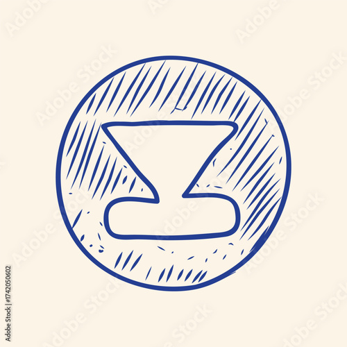 Hand-drawn hourglass symbol with a vibrant blue outline evokes themes of fleeting time, deadlines, and urgency making it perfect for projects