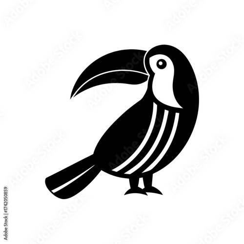 Silhouette toucan vector art on transparent background