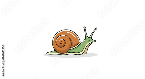 Delightful snail illustration against plain backdrop suitable for kids and educational purposes highlighting the beauty of nature's small creatures