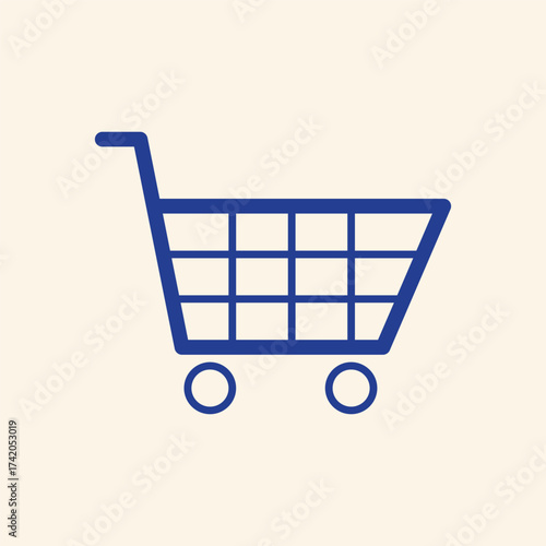 Get your shop on with this modern shopping cart icon, perfect for e-commerce promotions and online retail marketing campaigns now trending!