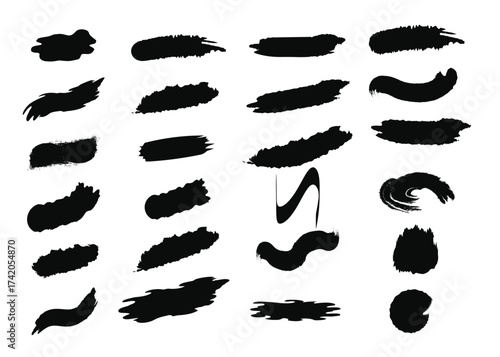 Vector paint brush splash decoration elements vector design