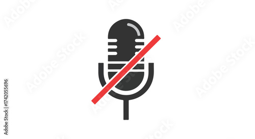 Microphone Muted Icon: Audio Input Disabled Indication for Virtual Communication and Privacy Controls