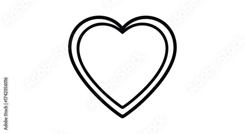 Double Heart Outline Illustration - Symbolizing Enduring Affection and Connectedness with Clean Simplicity and Distinctive Visual Appeal for
