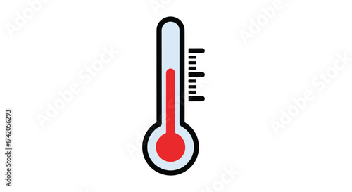 Vibrant Thermometer Illustration Depicting Elevated Temperature Levels in a Health Concept Design