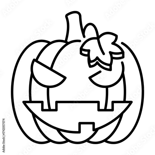 This Scary Pumpkin icon is suitable for Halloween, etc.