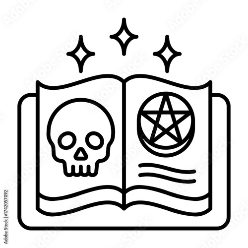 This Spellbook icon is suitable for Halloween, etc.