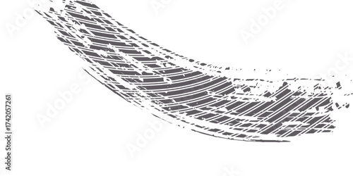 Auto tire tread grunge element. Car and motorcycle tire pattern, wheel tyre tread track. Black tyre print. Vector illustration