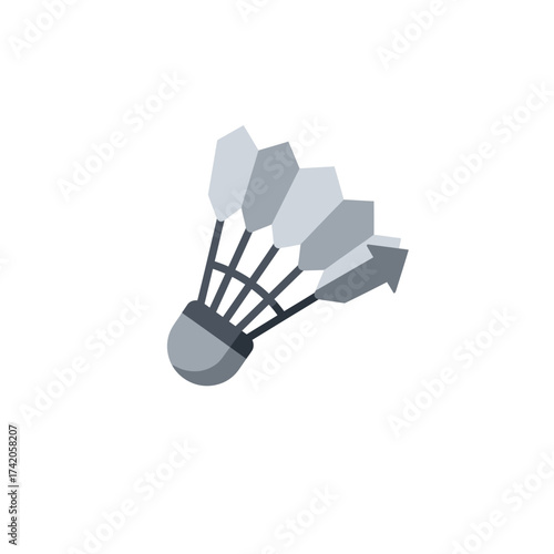 A stylized badminton shuttlecock with an upward pointing arrow, symbolizing progress and winning in sports.