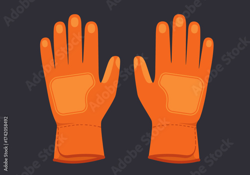Pair of Orange Work Gloves for Protection and Safety.