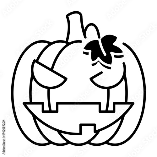 This Scary Pumpkin icon is suitable for Halloween, etc.