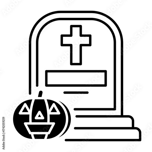 This Tombstone icon is suitable for Halloween, etc.