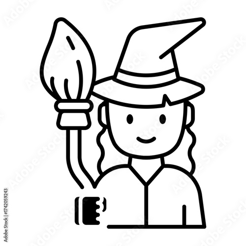 This Witch icon is suitable for Halloween, etc.
