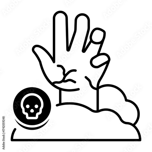 This Zombie Hand icon is suitable for Halloween, etc.