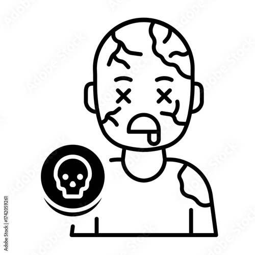 This Zombie icon is suitable for Halloween, etc.