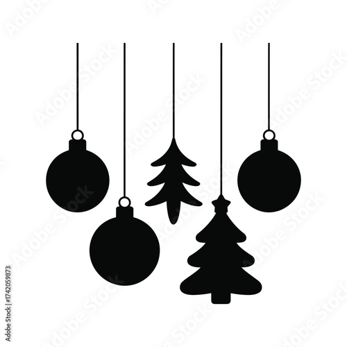 Festive christmas ornaments hanging festive decorations festive holiday celebration joyful yuletide season
