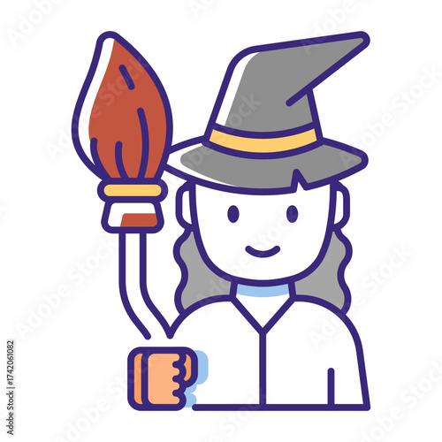 This Witch icon is suitable for Halloween, etc.