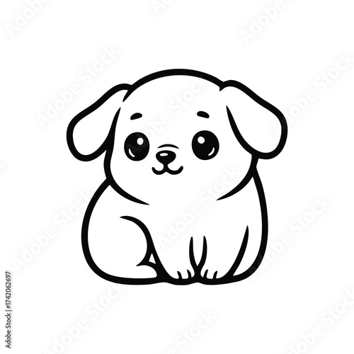 Playful Puppy Illustration: A charming and adorable puppy illustration radiates warmth and affection, captivating hearts with its simplicity and innocent charm.