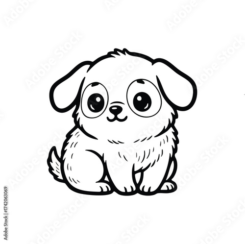 Cute Puppy Illustration: An endearing illustration of a playful puppy, perfectly capturing the essence of innocence and charm.