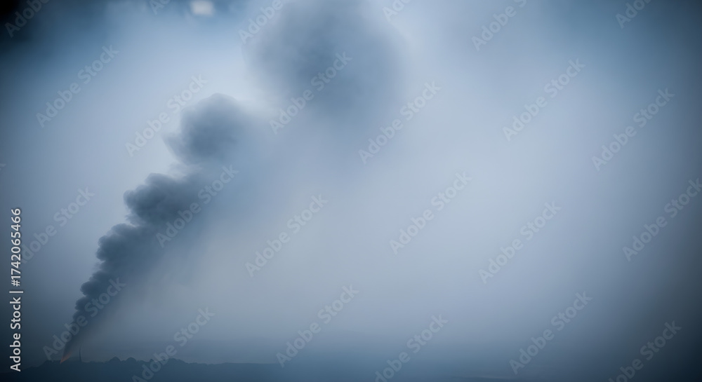 Naklejka premium Dark smoke going up