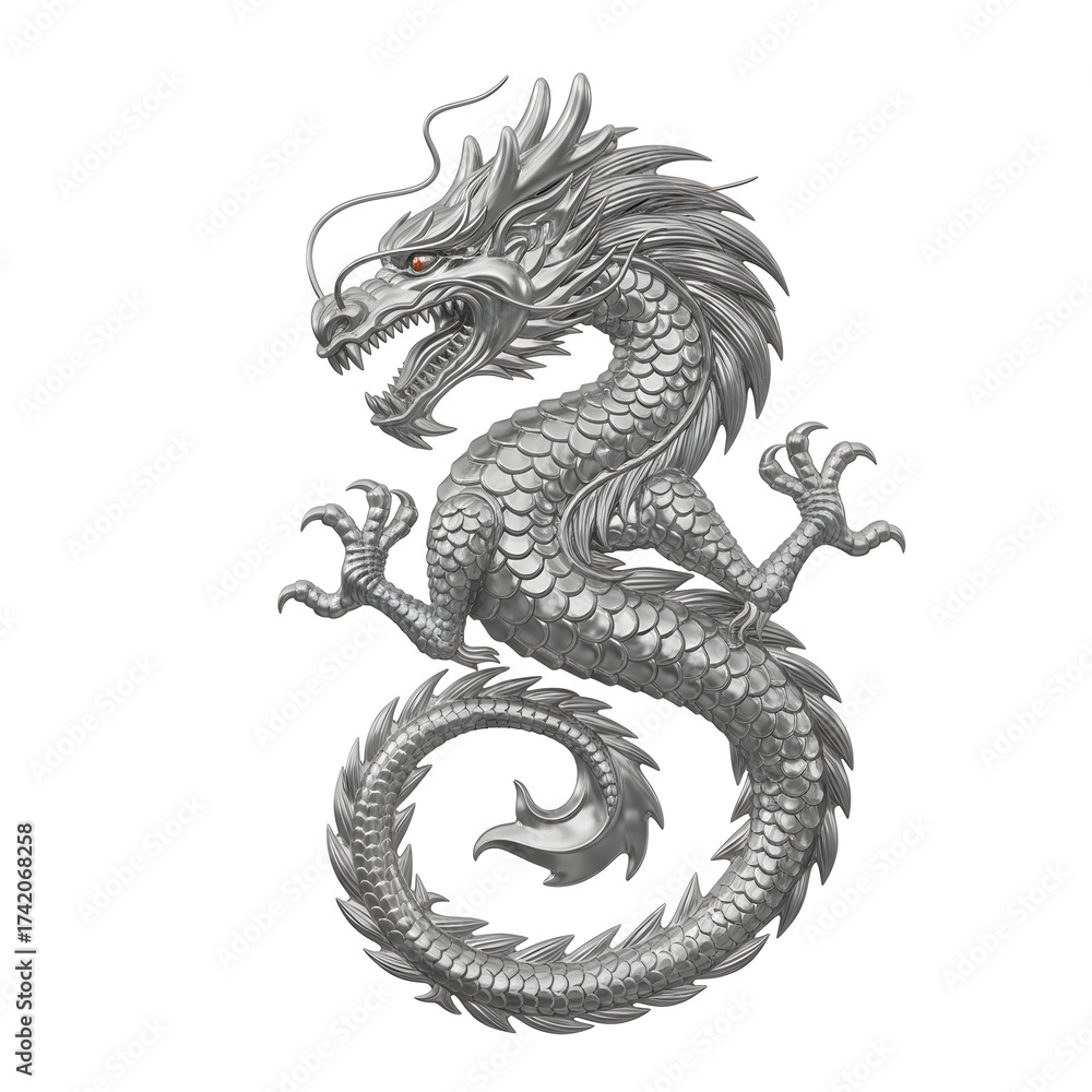 Obraz premium Dragon Line Art