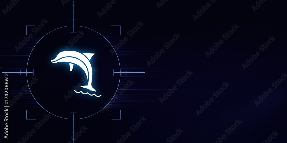 Obraz premium Add Oceanic Charm to Your Decor with a Stunning Dolphin Fish Neon Light