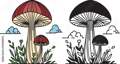 Whispers of the Forest A Single Mushroom
