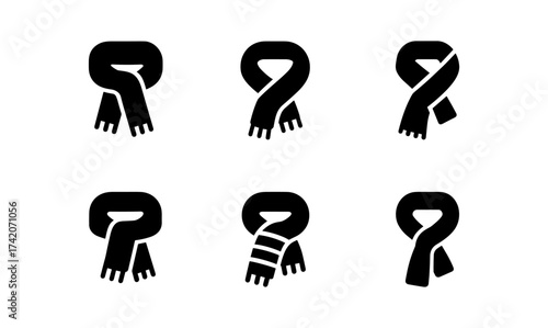 Minimalist silhouette collection of tied scarves in various styles