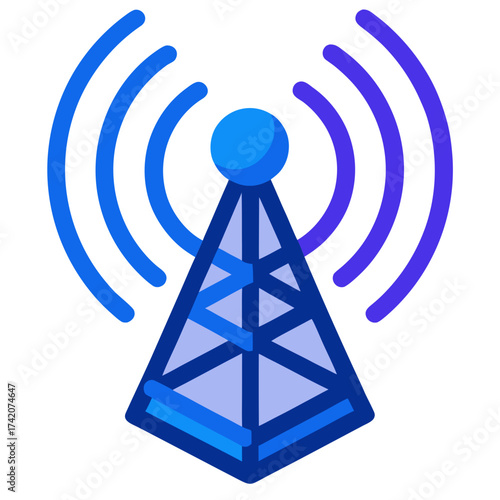 A 5G Antenna Tower Radiating Wireless Signals