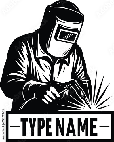 Wallpaper Mural Welder Logo | Professional Welding Service Logo Design | Metal Fabrication Business Torontodigital.ca