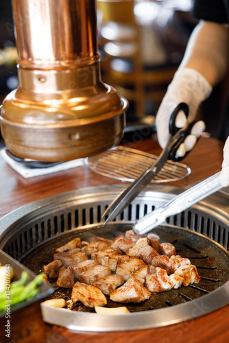 Korean traditional style grill BBQ pork.