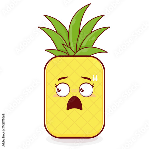 pineapple surprised face cartoon cute