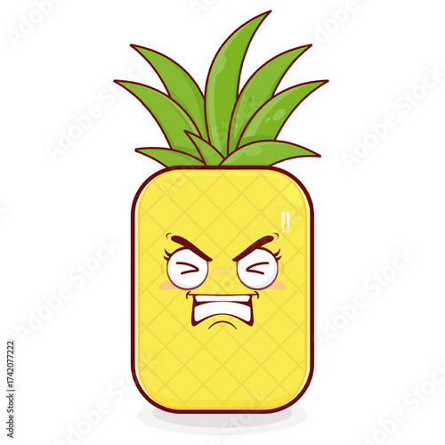 pineapple hurt face cartoon cute