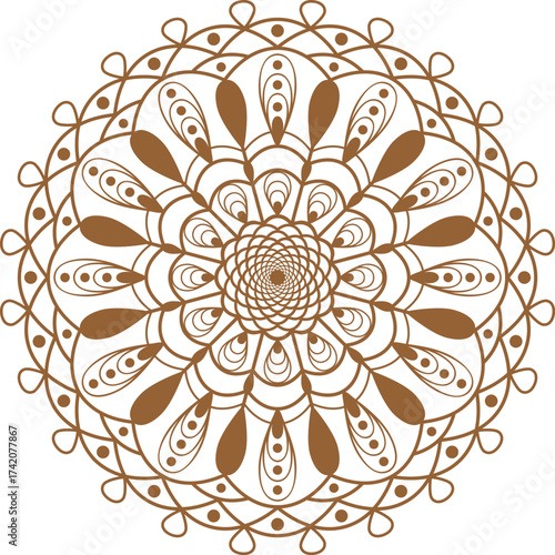 ornate floral mandala pattern, intricate symmetrical design, elegant repeating motif, decorative geometric pattern