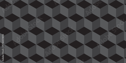 black 3d modeling cubes Illustration decoration seamless white material pattern square design.	