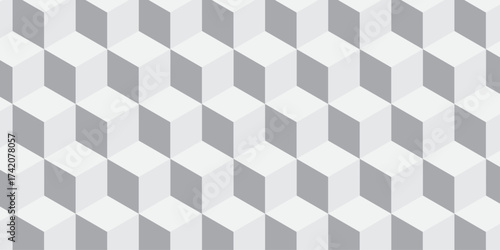 White 3d modeling cubes Illustration decoration seamless white material pattern square design.	