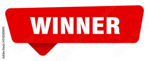 winner red sticker isolated on transpatent background. winner sign