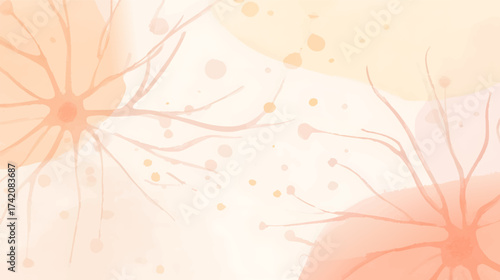 Abstract soft pastel background with flowing lines and dots