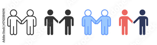 Leardership icon set multiple style collection