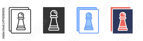 Strategy icon set multiple style collection