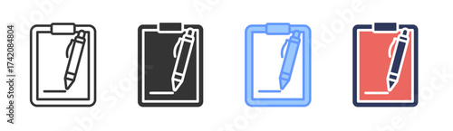 Survey icon set multiple style collection