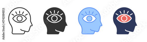 Visionary icon set multiple style collection
