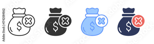 Failure icon set multiple style collection